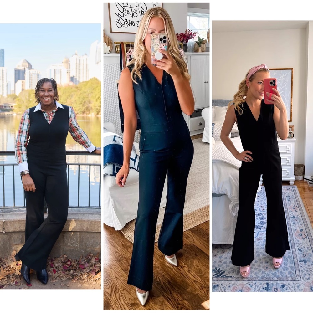 SPANX Sleeveless The Perfect Jumpsuit Classic Black MSRP $228 Womens Large - Picture 9 of 16